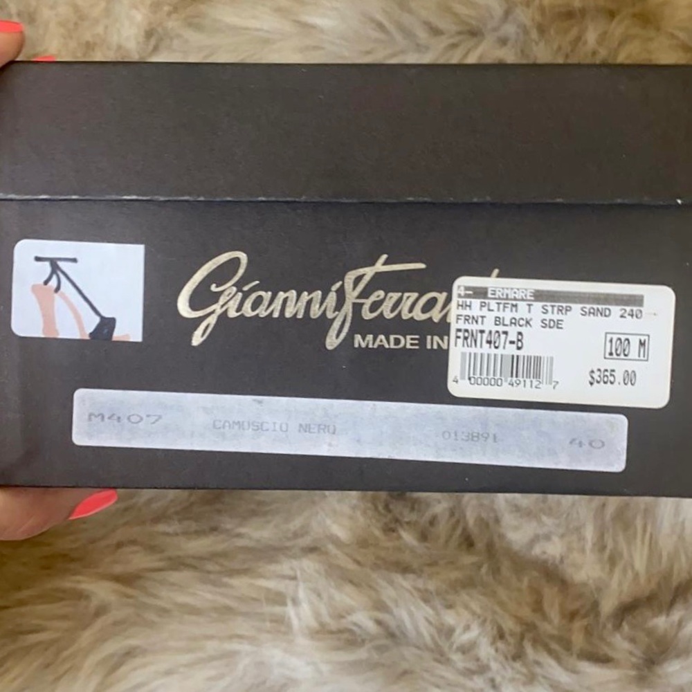 Gianni Ferrante Black Suede Platform Sandals View 5